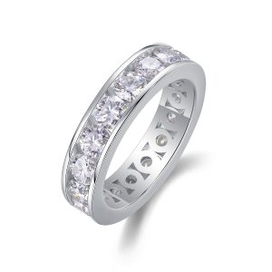 Large Star Ring - Set With Top-quality Moissanite S925 Silver And Platinum-plated Diamond Wedding Ring. The Ring Can Be Inspected With A Diamond Pen