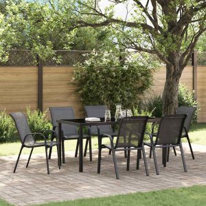 Stackable Garden Chairs 6 pcs. Textilene