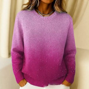Pattern Element 3D Digital Printing Loose Casual Raglan Sweater