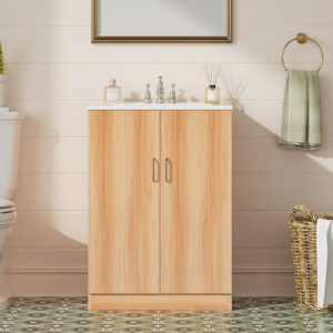 A Modern Bathroom Vanity With A Ceramic Basin And An Independent Bathroom Storage Cabinet With A Sink Combination Set