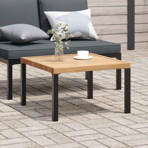 Garden Coffee Table Black 65x65x40 cm Aluminum