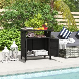 Outdoor Pool Towel Storage Cabinet Organizer