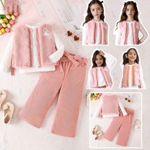 Winter Girls' Suit Pattern Solid Color