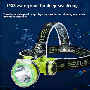 Diving Strong Light Fixed Focus Head-mounted Long Battery Life Diving Head Fishing Light