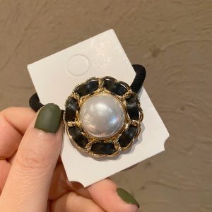 Pearl Button Hair Tie-2049