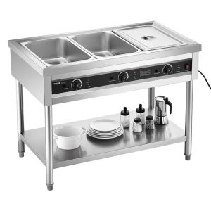 3-Pan Commercial Food Warmer Steam Table With Independent Temperature Control