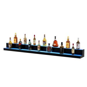 LED Lighted Liquor Bottle Display Bar Shelf RF & App Control 72' 2-Step