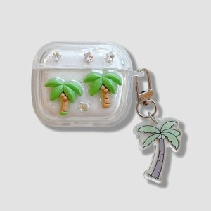 3D Epoxy Coconut Tree Bluetooth Earphone Case