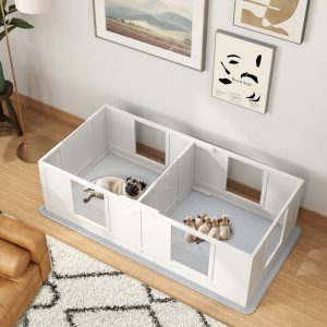 Double Room Design Whelping Box for Dogs with Whelping Pad