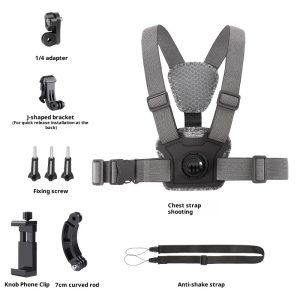 Chest Mount For Dual-camera Action Camera Setup Front And Rear