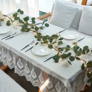 Forest-themed Eucalyptus Leaf Wreath LED Decorative Light, Trendy And Stylish Holiday Decoration, Perfect For Photos In The Living Room And Bedroom.