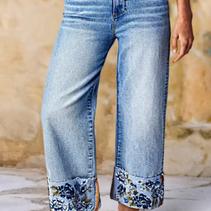 Women's Jeans, Loose Straight-leg Jeans, Casual Light-colored Jeans