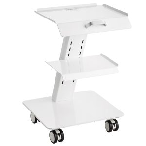 Lab Trolley, 3-Layer Rolling Lab Cart, Metal Mobile Trolley With Swivel Wheels, Tray Rolling Clinic Cart 100 Kg Weight Capacity, For Lab, Clinic, Beauty And Salon