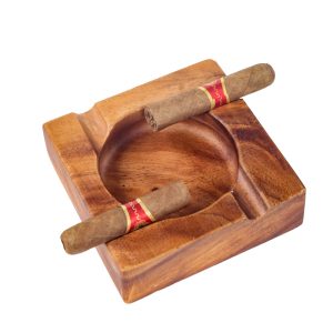 Anti-drop Home Living Room Retro Walnut Solid Wood Cigar Ashtray