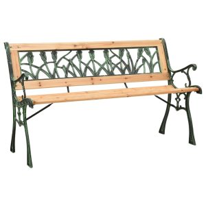 Garden Bench 122 cm Cast Iron and Solid Fir Wood
