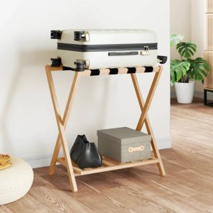 luggage rack 68x38x58 cm bamboo