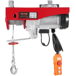 Electric Hoist Crane Winch 2200 Lbs 328 Ft Wireless & 14 Ft Wired Remote