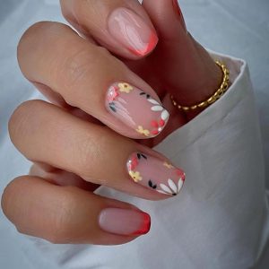 Ice-transparent Multi-color Floral Gentle Sweet Wearable Nail Art