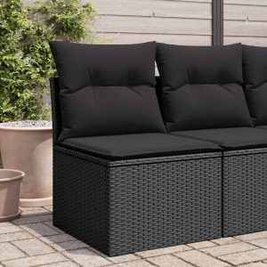Garden Chair without Armrests with Cushion Poly Rattan