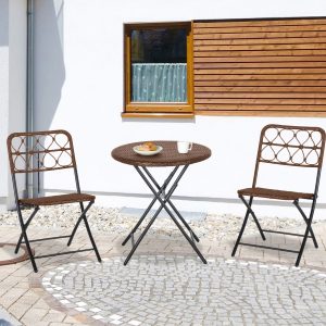3PC Bistro Set w/ Folding Design