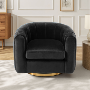 A Single-seat Rotary Sofa Upholstered In Velvet Fabric