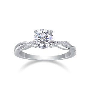 Looking Forward To Your Return - A 1-carat Top-quality Moissanite S925 Silver Platinum-plated Diamond Wedding Ring. The Ring Can Be Inspected With A Diamond Pen