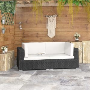 Corner Sofas 2 pcs. with Cushions Poly Rattan
