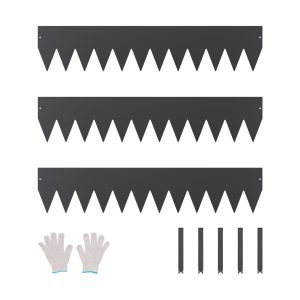 Steel Landscape Edging, 3 Packs 40 X 8 In Rust-Resistant Metal Landscape Edging, Bendable Garden Edging Border, Heavy Duty Lawn Edging, Easy-to-Install, Flower Bed Yard Pathway Divider Black