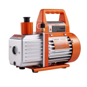 4 CFM 1/3 HP HVAC Single Stage Rotary Vane Vacuum Pump And Manifold Gauge Kit