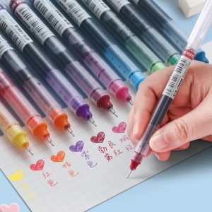 12 Color Straight-liquid Ballpoint Pen Large Capacity