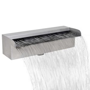 Pool Waterfall Fountain Rectangular Stainless Steel 30 cm