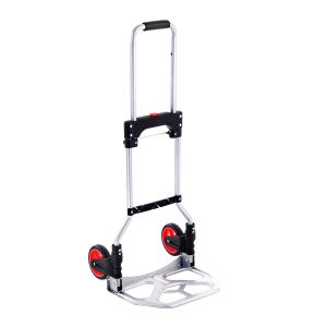 Folding Hand Truck And Dolly, 176 Lbs Capacity, Aluminum Foldable Cart, Heavy-Duty Luggage Trolley Cart With Telescoping Handle And PP+TPR Wheels For Home, Office, Shopping, Travel