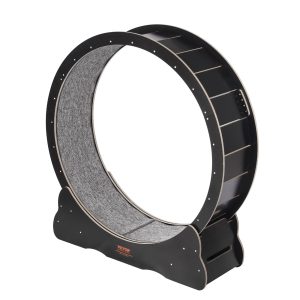 Wooden Cat Exercise Wheel, 43.3 Inches Large Cat Treadmill Wheel For Indoor Cats, Cat Running Wheel With Detachable Carpet & Cat Teaser For Running,Walking,Training, Suitable For Most Cats