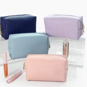 PU Leather Octagonal Square Makeup Storage Bag, Simple Design