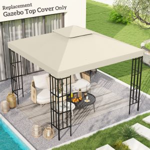 Outsunny Gazebo Replacement Canopy 3x3 M-Cream White