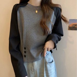 Slimming And Belly-covering Design Niche Fashion Long Sleeve T-shirt