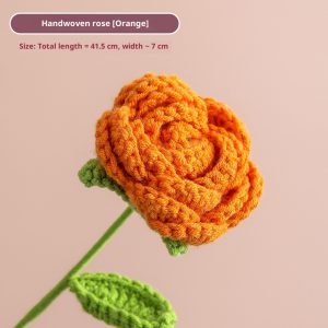 Finished Rose Hand-woven Simulated Yarn Wedding Fake Flower Bouquet Ornament