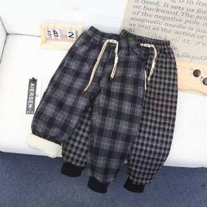 Checked Cotton Trousers