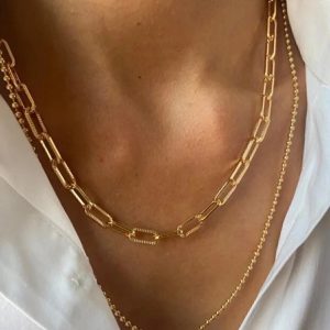 Top Chain Necklace Set Two Piece Layered Adjustable Fashion Jewelry Gift For Her