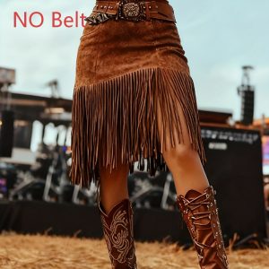 Tassel Slim Fit Short Casual Sweet And Cool Midi Skirt