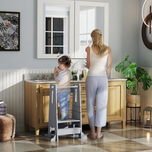 Height Adjustable Toddler Tower w/ Safety Rail