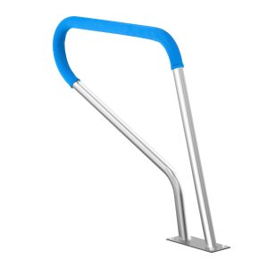 Pool Handrail, 39 X 32 Inch Railing, Stainless Steel With Base Plate For Indoor/Outdoor Pools, Safety Railing For Decks, Rust-Proof Grab Bar W/Grip Cover & Accessories For Spas