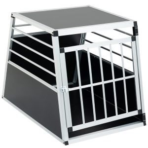 Aluminum Transport Case,  Aluminum Car Carrier, Travel Carrier, Suitable For Cats And Dogs, Black And Silver.