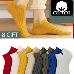 8 Pair Unisex Colorful Short Socks Soft Comfortable Daily Wear