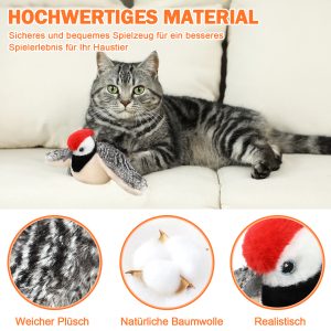 Electric Cat Toy Bird For Self-Entertainment - Interactive Cat Toy Automatic With Catnip, Intelligent Rechargeable Cat Toy For Cats To Play With And Step On