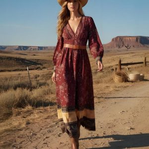 Women's Printed Bohemian Long Dress