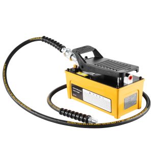 10,000PSI Air Hydraulic Pump, 0.42 Gal Reservoir, NPT 3'8 In Oil Outlet, NPT 1,4 In Inlet, Aluminum Shell Air Actuated Treadle Foot Pump, For Automobile Repair Frame Machine & Hydraulic Press