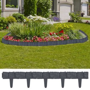 Lawn Edging Stone Look 41 pcs. 10 m