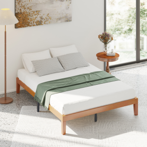 Solid Wood Bed Frame, Supported By Wooden Strips, Noise-free Design, No Need For Spring Box