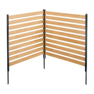 Wood Privacy Fence 2 Panels Slatted Air Conditioner Fence 38' W X 42' L
